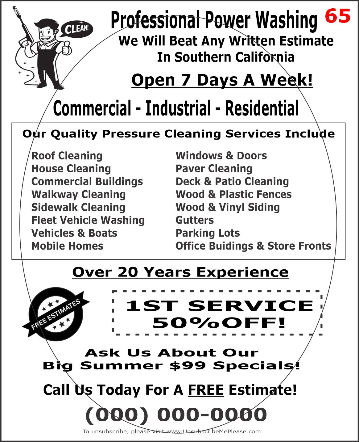 Pressurewash fax flyer sample 1