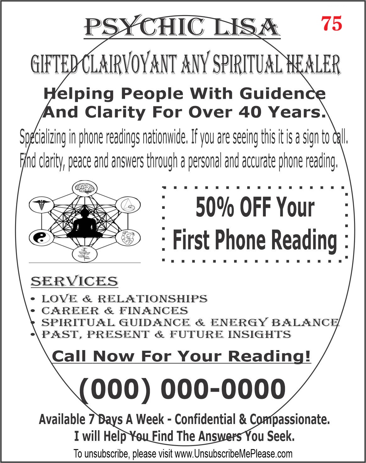 Psychic fax flyer sample 5